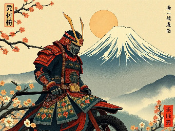Kamen rider gaim, mount fuji as a background