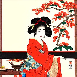 woman doing ikebana