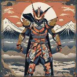 Kamen rider gaim, mount fuji as a background