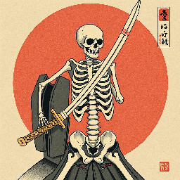 skeleton and sword